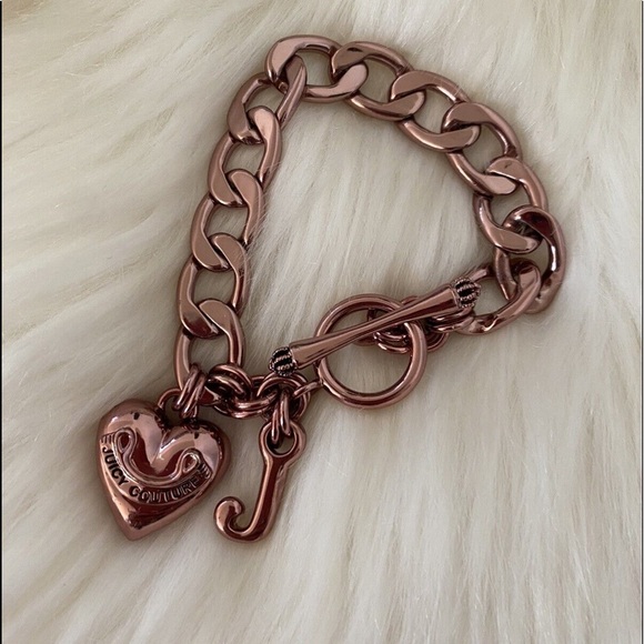 Y2K Juicy Couture PINK CHARM BRACELET NEW BARBIE BARBIECORE RARE HTF PUFF HEART - Picture 1 of 16
